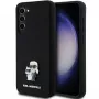Capa rígida Karl Lagerfeld KLHCS23MSMHKCNPK para Samsung Galaxy S23+ S916, silicone, preta, Karl & Choupette Metal Pin