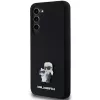 Capa rígida Karl Lagerfeld KLHCS23MSMHKCNPK para Samsung Galaxy S23+ S916, silicone, preta, Karl & Choupette Metal Pin