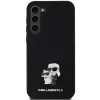 Capa rígida Karl Lagerfeld KLHCS23MSMHKCNPK para Samsung Galaxy S23+ S916, silicone, preta, Karl & Choupette Metal Pin