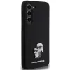 Capa rígida Karl Lagerfeld KLHCS23MSMHKCNPK para Samsung Galaxy S23+ S916, silicone, preta, Karl & Choupette Metal Pin