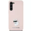Capa em silicone Karl Lagerfeld KLHCS23MSMHCNPP para Samsung Galaxy S23+ com Choupette Metal Pin - rosa