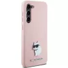 Capa em silicone Karl Lagerfeld KLHCS23MSMHCNPP para Samsung Galaxy S23+ com Choupette Metal Pin - rosa