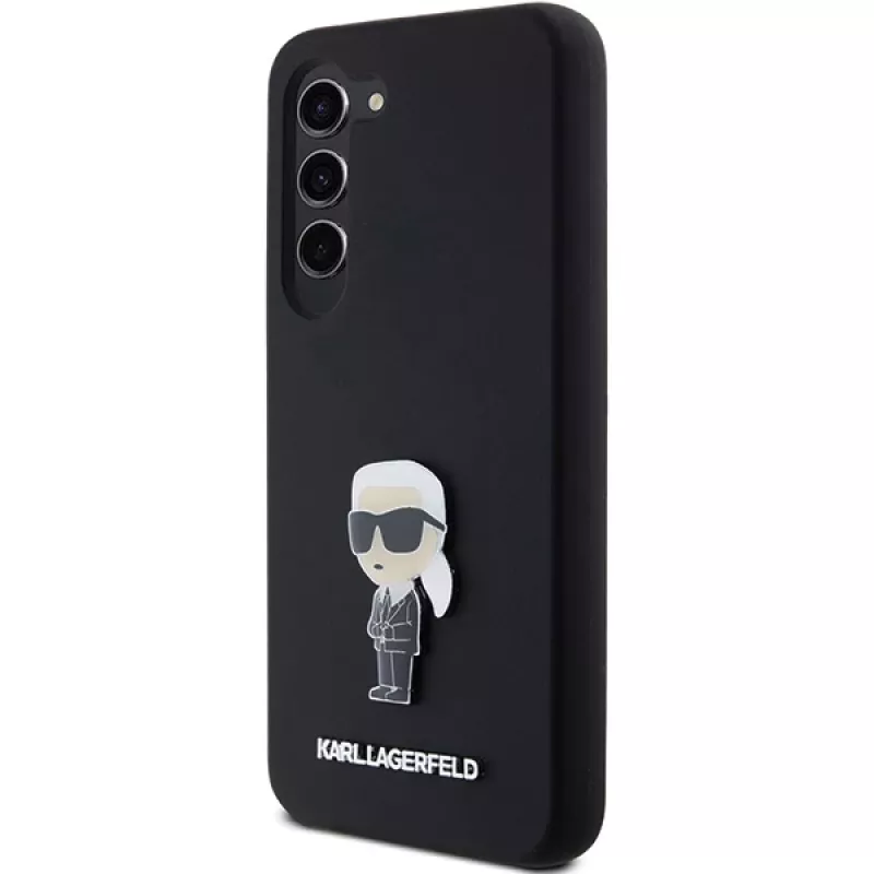 Capa em silicone Karl Lagerfeld Ikonik Metal Pin para Samsung Galaxy S23 - preta