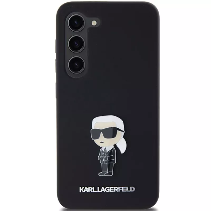 Capa em silicone Karl Lagerfeld Ikonik Metal Pin para Samsung Galaxy S23 - preta