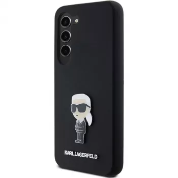 Capa em silicone Karl Lagerfeld KLHCS23MSMHKNPK Ikonik Metal Pin para Samsung Galaxy S23+ preta