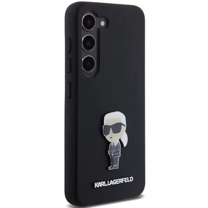 Capa em silicone Karl Lagerfeld KLHCS23MSMHKNPK Ikonik Metal Pin para Samsung Galaxy S23+ preta