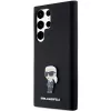 Capa em silicone Karl Lagerfeld KLHCS23LSMHKNPK Ikonik Metal Pin para Samsung Galaxy S23 Ultra, preta