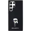 Capa em silicone Karl Lagerfeld KLHCS23LSMHKNPK Ikonik Metal Pin para Samsung Galaxy S23 Ultra, preta