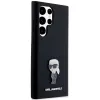 Capa em silicone Karl Lagerfeld KLHCS23LSMHKNPK Ikonik Metal Pin para Samsung Galaxy S23 Ultra, preta