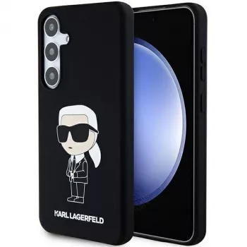 Capa em silicone Karl Lagerfeld Ikonik para Samsung Galaxy S24 - preta
