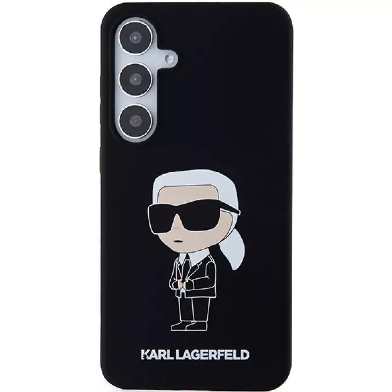Capa em silicone Karl Lagerfeld Ikonik para Samsung Galaxy S24 - preta