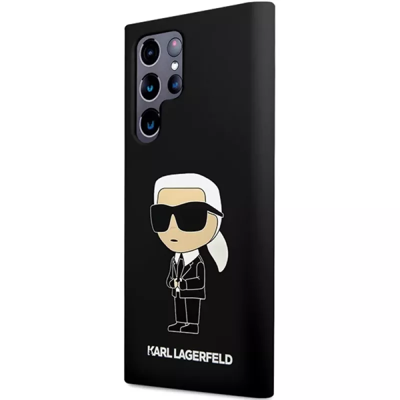 Capa em silicone Karl Lagerfeld Ikonik para Samsung Galaxy S24 Ultra - preta