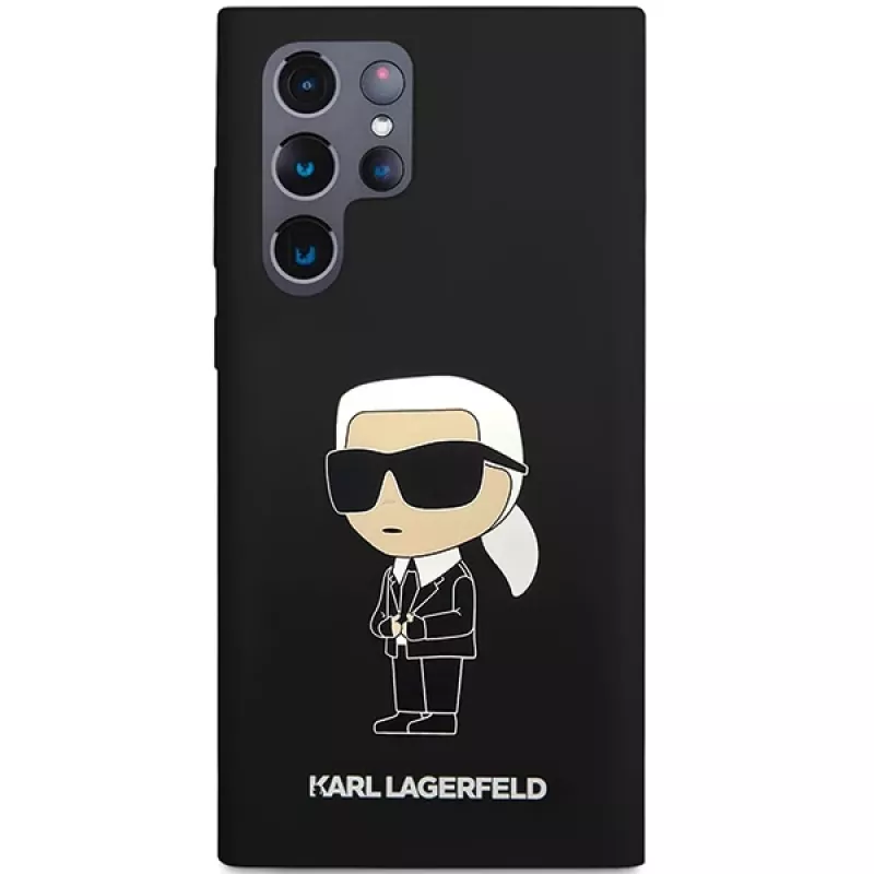 Capa em silicone Karl Lagerfeld Ikonik para Samsung Galaxy S24 Ultra - preta
