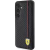 Capa rígida Ferrari FEHCS24SN3DUR S24 S921 preta Carbon Printed Line para Samsung Galaxy S24