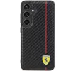 Capa rígida Ferrari FEHCS24SN3DUR S24 S921 preta Carbon Printed Line para Samsung Galaxy S24