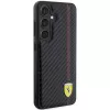 Capa rígida Ferrari FEHCS24SN3DUR S24 S921 preta Carbon Printed Line para Samsung Galaxy S24