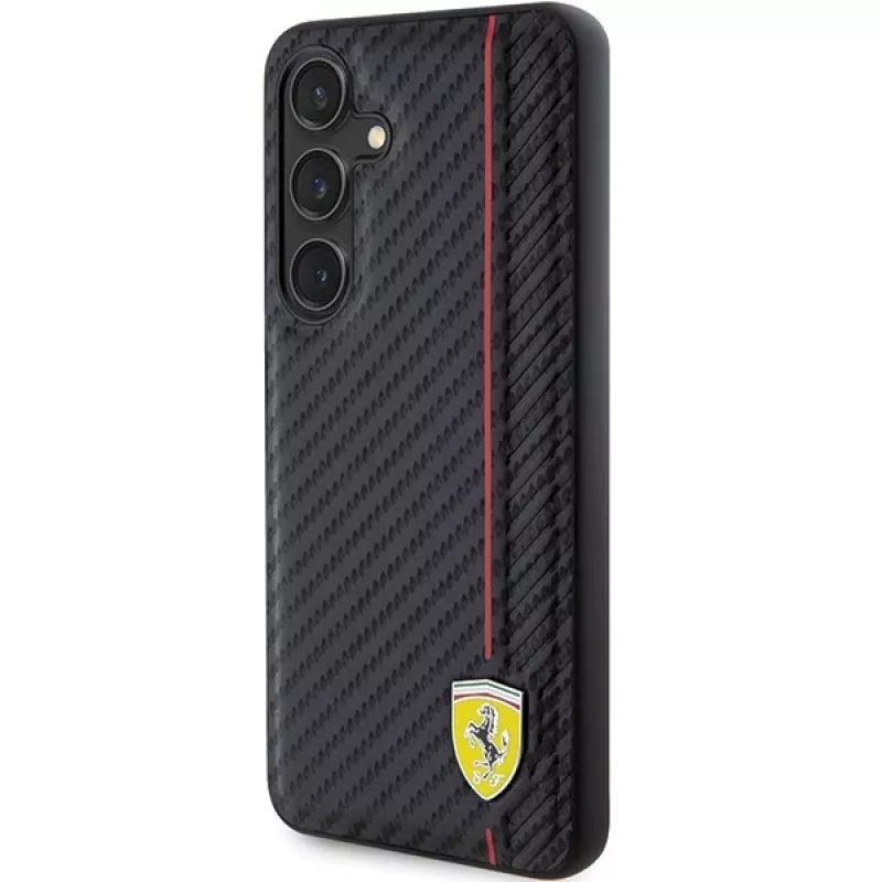 Capa rígida Ferrari FEHCS24MN3DUR S24+ S926 preta Carbon Printed Line