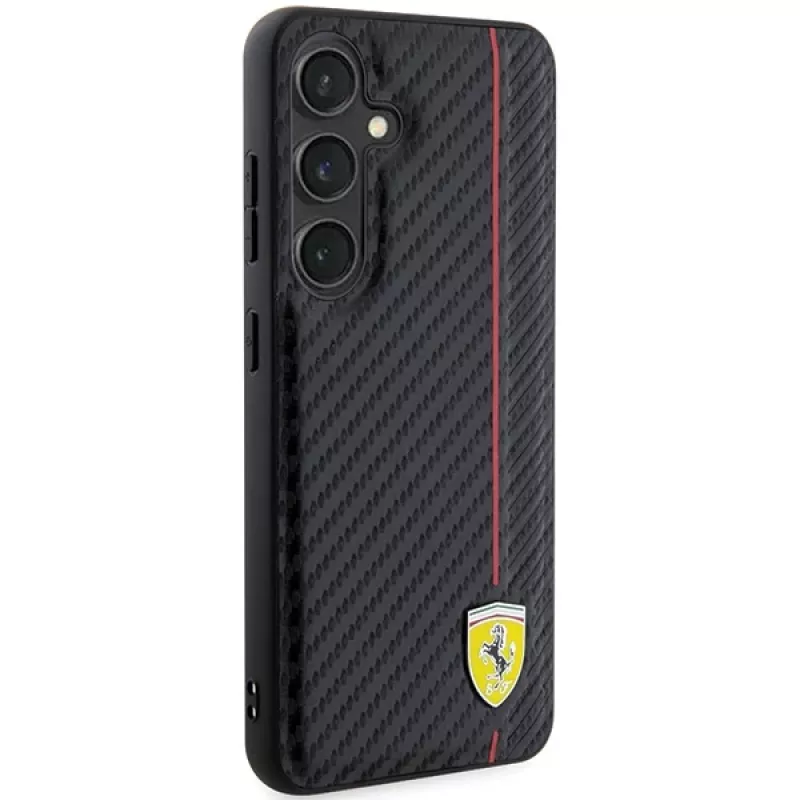 Capa rígida Ferrari FEHCS24MN3DUR S24+ S926 preta Carbon Printed Line