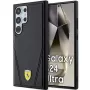 Capa rígida Ferrari FEHMS24LP3BAK para Samsung Galaxy S24 Ultra, preta, Hot Stamp V Lines, MagSafe
