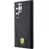 Capa rígida Ferrari FEHMS24LP3BAK para Samsung Galaxy S24 Ultra, preta, Hot Stamp V Lines, MagSafe