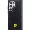 Capa rígida Ferrari FEHMS24LP3BAK para Samsung Galaxy S24 Ultra, preta, Hot Stamp V Lines, MagSafe