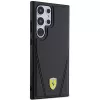 Capa rígida Ferrari FEHMS24LP3BAK para Samsung Galaxy S24 Ultra, preta, Hot Stamp V Lines, MagSafe