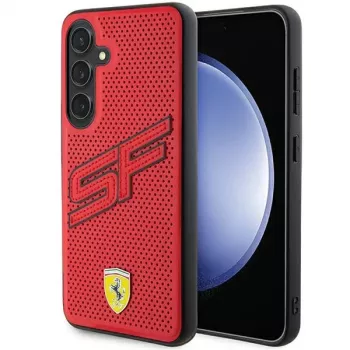 Capa rígida Ferrari FEHCS24SPINR S24 S921 vermelha Big SF Perforated para Samsung Galaxy S24