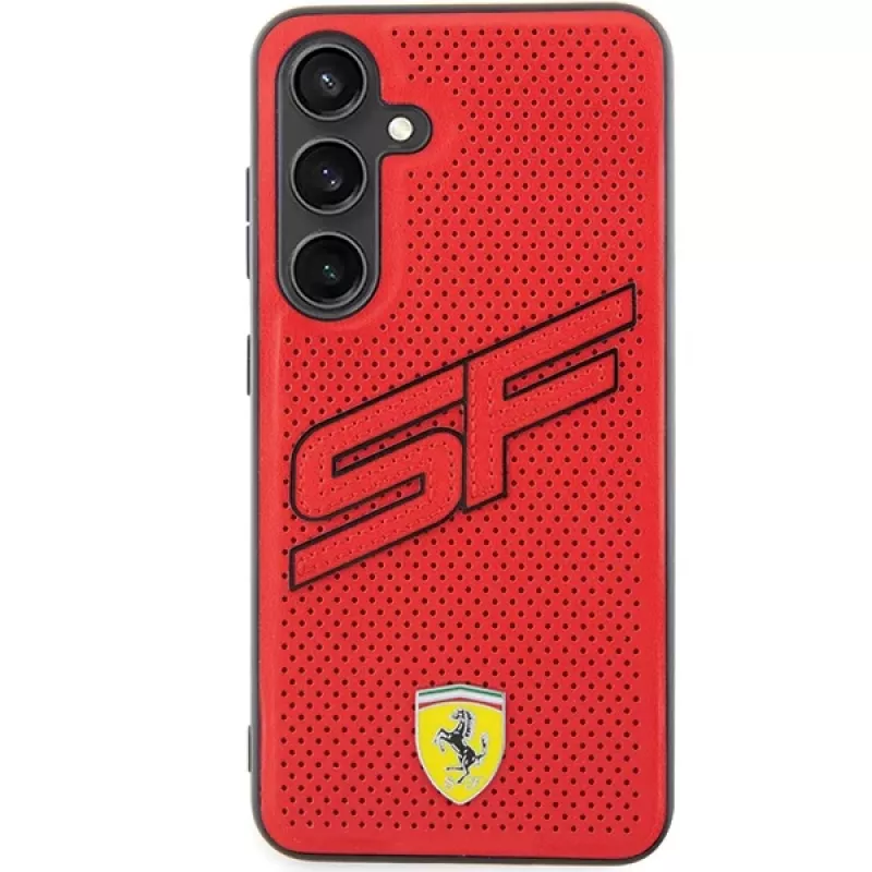 Capa rígida Ferrari FEHCS24SPINR S24 S921 vermelha Big SF Perforated para Samsung Galaxy S24