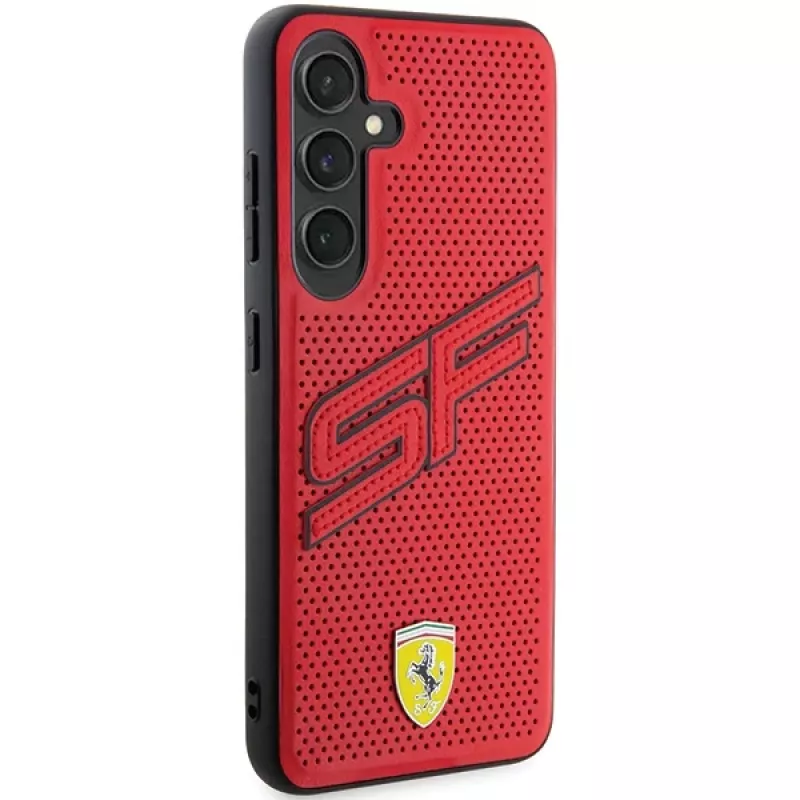 Capa rígida Ferrari FEHCS24SPINR S24 S921 vermelha Big SF Perforated para Samsung Galaxy S24