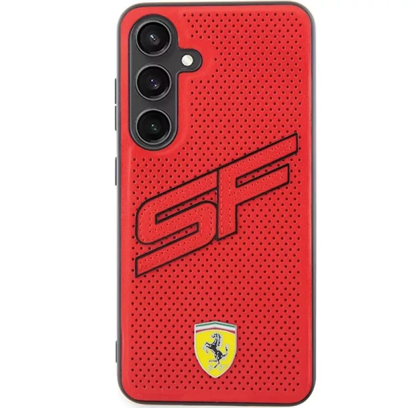 Capa rígida Ferrari FEHCS24MPINR S24+ S926 vermelha Big SF Perforated para Samsung Galaxy S24+