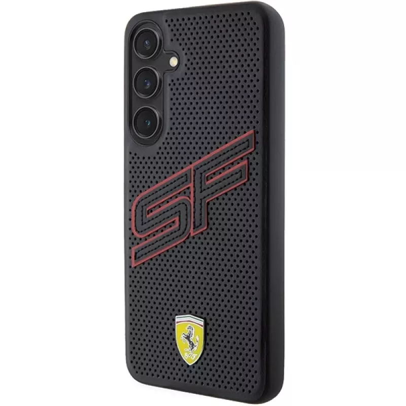 Capa rígida Ferrari FEHCS24MPINK S24+ S926 preta Big SF Perforated para Samsung Galaxy S24+