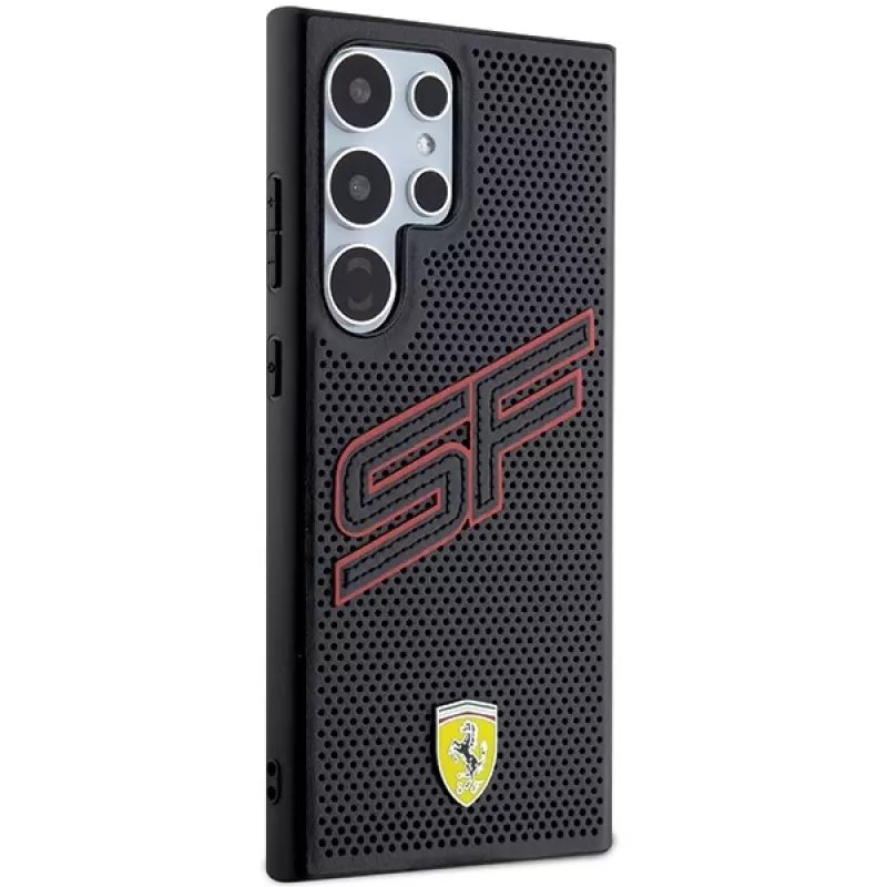 Capa rígida Ferrari FEHCS24LPINK S24 Ultra S928 preta Big SF Perforated