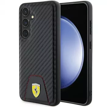 Capa rígida Ferrari FEHCS24SN3PUK S24 S921 preta Carbon Stitched Bottom