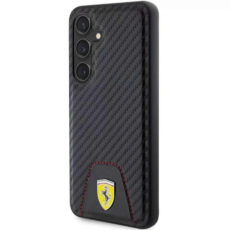 Capa rígida Ferrari FEHCS24SN3PUK S24 S921 preta Carbon Stitched Bottom