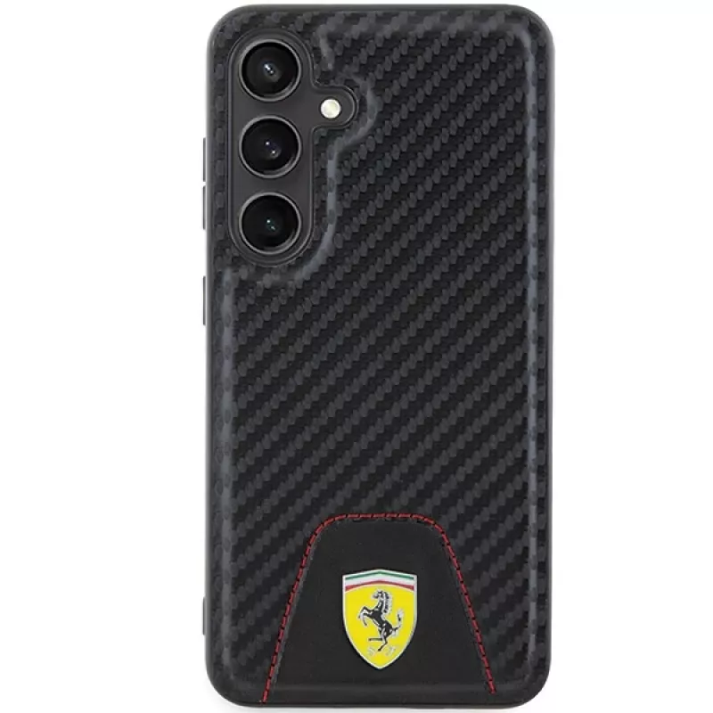 Capa rígida Ferrari FEHCS24SN3PUK S24 S921 preta Carbon Stitched Bottom