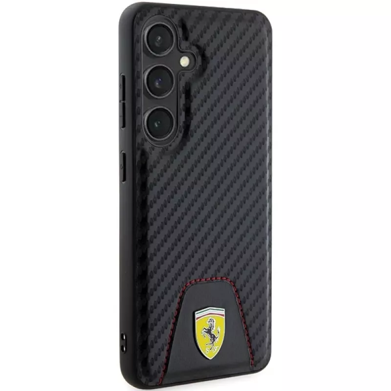 Capa rígida Ferrari FEHCS24SN3PUK S24 S921 preta Carbon Stitched Bottom