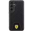 Capa rígida Ferrari FEHCS24MN3PUK para Samsung Galaxy S24+ (SM-S926) - Carbon Stitched Bottom - preta