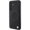 Capa rígida em pele BMW Signature para Samsung Galaxy S24+ - Half Textured & Circle MagSafe - preta