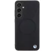 Capa rígida em pele BMW Signature para Samsung Galaxy S24+ - Half Textured & Circle MagSafe - preta