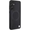 Capa rígida em pele BMW Signature para Samsung Galaxy S24+ - Half Textured & Circle MagSafe - preta