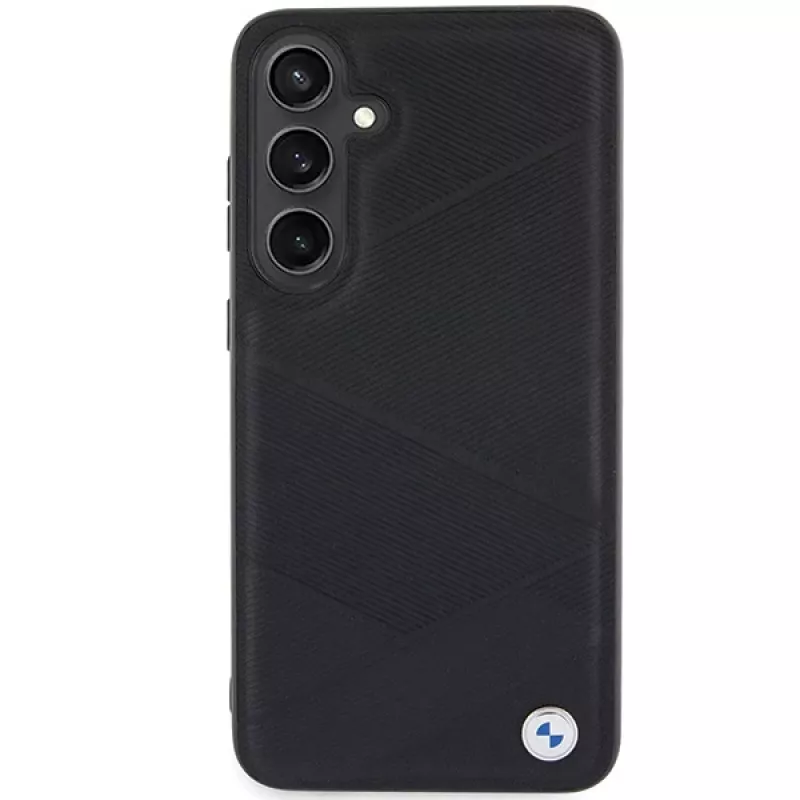 Capa rígida em pele BMW BMHCS24S23RCGPK S24 S921 preta Signature Crossing Lines Pattern