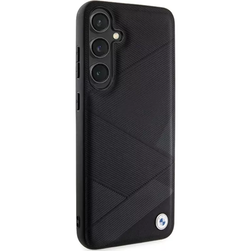 Capa rígida em pele BMW BMHCS24S23RCGPK S24 S921 preta Signature Crossing Lines Pattern