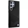 Capa rígida em pele BMW BMHCS24L23RCGPK S24 Ultra S928 preta Signature Crossing Lines Pattern