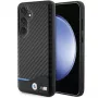 Capa rígida BMW M Collection em pele genuína e fibra de carbono para Samsung Galaxy S24 - preto