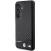 Capa rígida BMW M Collection em pele genuína e fibra de carbono para Samsung Galaxy S24 - preto