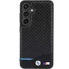 Capa rígida BMW M Collection em pele genuína e fibra de carbono para Samsung Galaxy S24 - preto