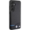 Capa rígida BMW M Collection em pele genuína e fibra de carbono para Samsung Galaxy S24 - preto