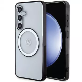 MERCEDES-BENZ MEHMS24S23HUOKC Capa rígida transparente para Samsung Galaxy S24 com logótipo impresso e MagSafe