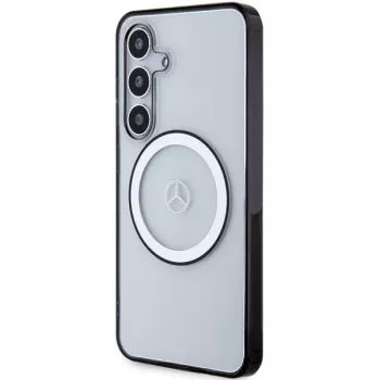 MERCEDES-BENZ MEHMS24S23HUOKC Capa rígida transparente para Samsung Galaxy S24 com logótipo impresso e MagSafe