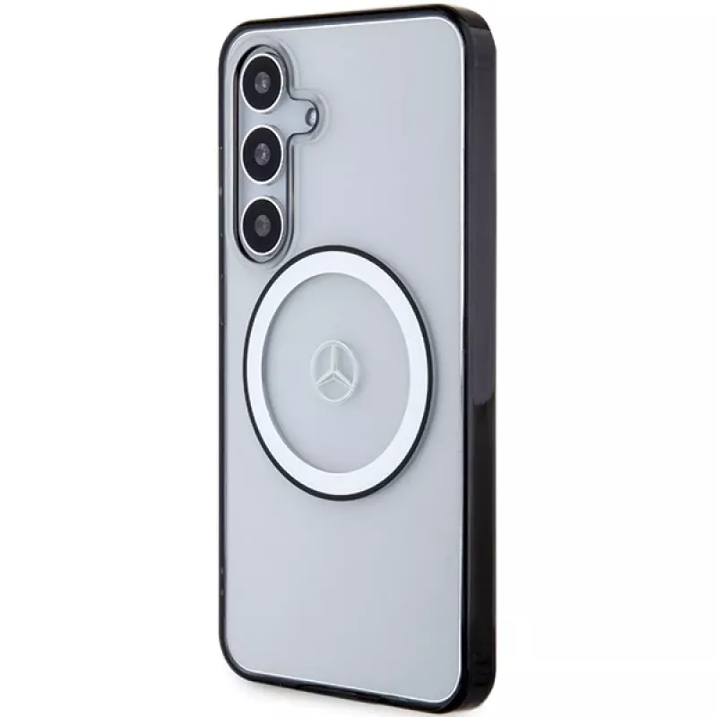 MERCEDES-BENZ MEHMS24S23HUOKC Capa rígida transparente para Samsung Galaxy S24 com logótipo impresso e MagSafe